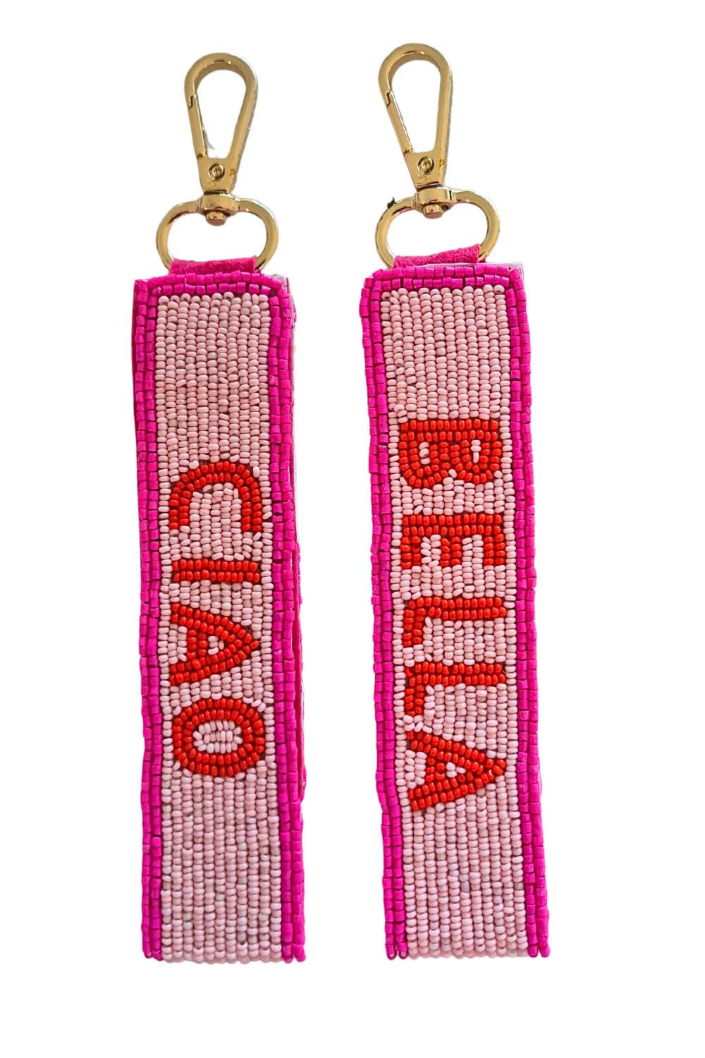 Ciao Bella Beaded Key Chain - Red & Pink