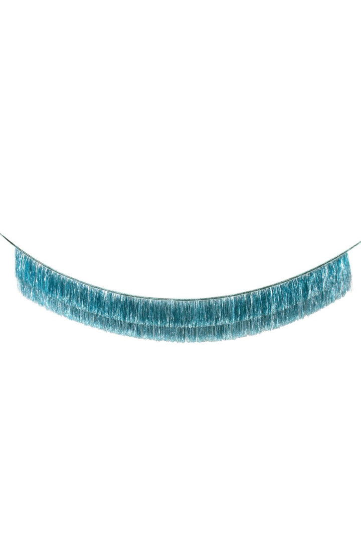 Blue Tinsel Fringe Garland
