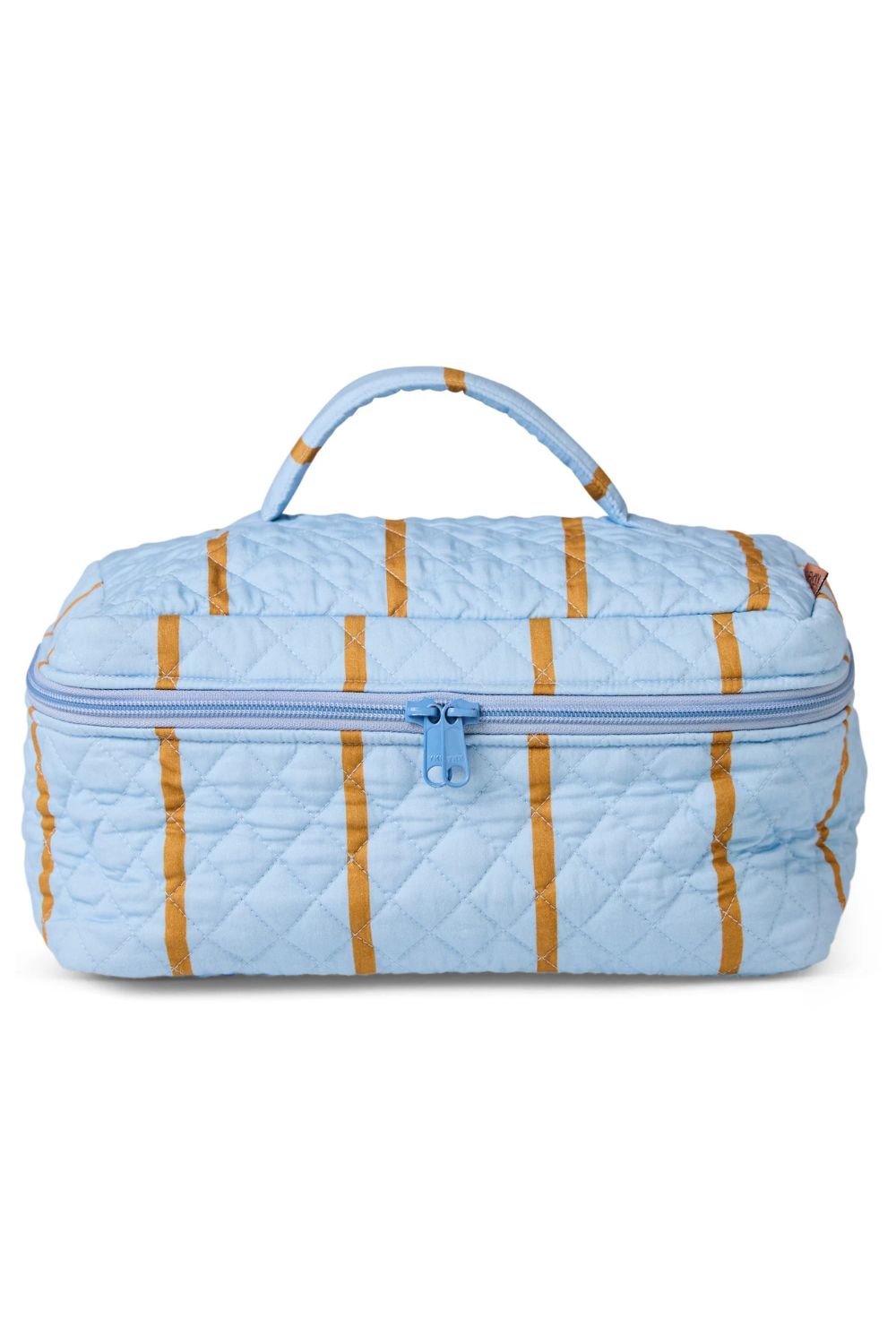 COMO STRIPE QUILTED COTTON TOILETRY CASE