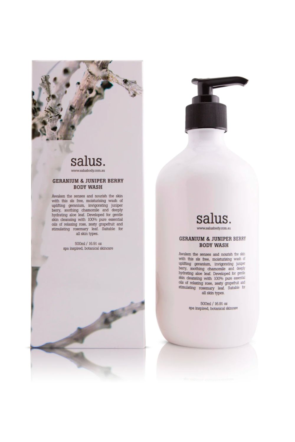 GERANIUM & JUNIPER BERRY BODY WASH - 500Mls