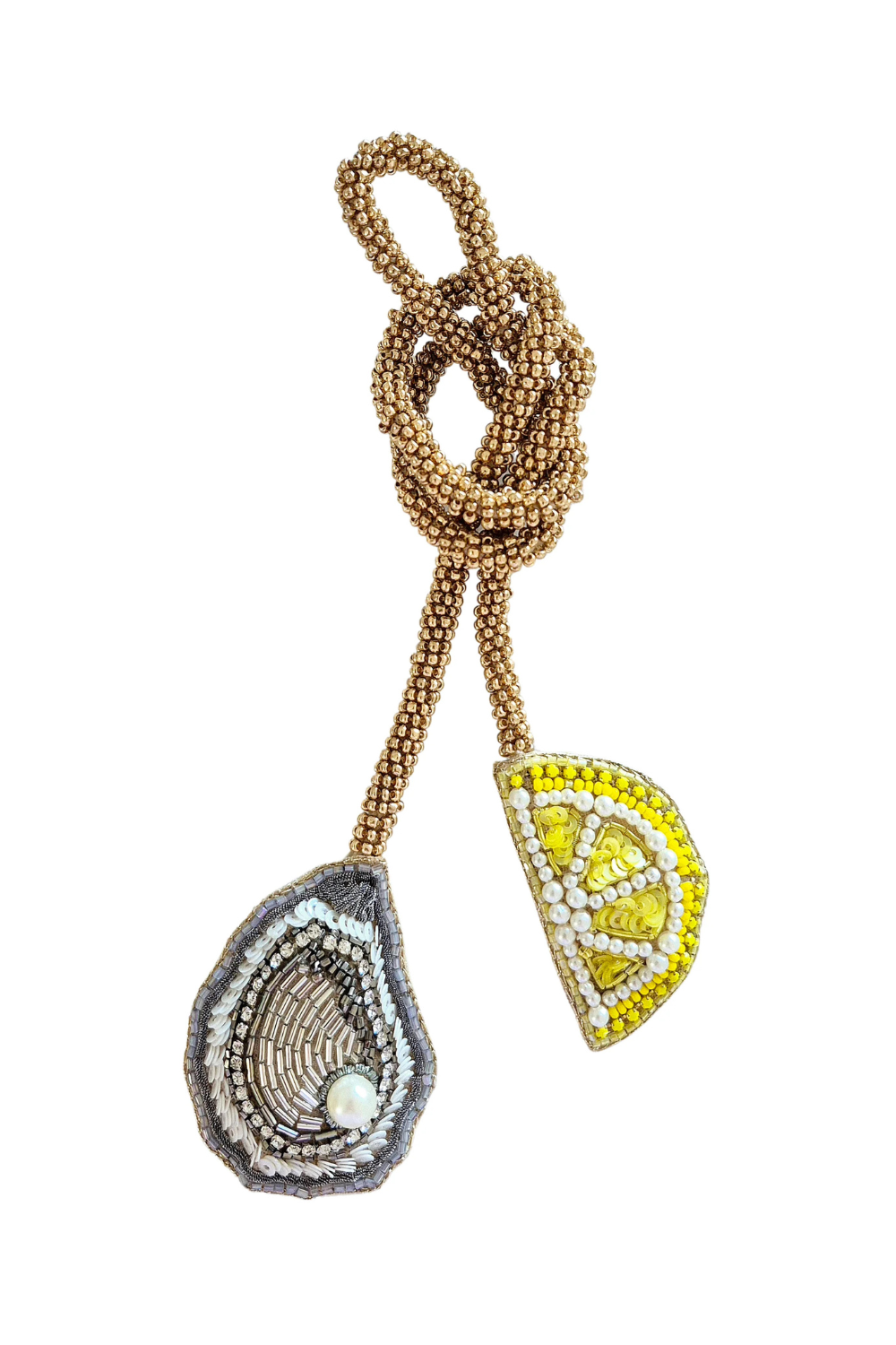 Oyster Beaded Bag Charm