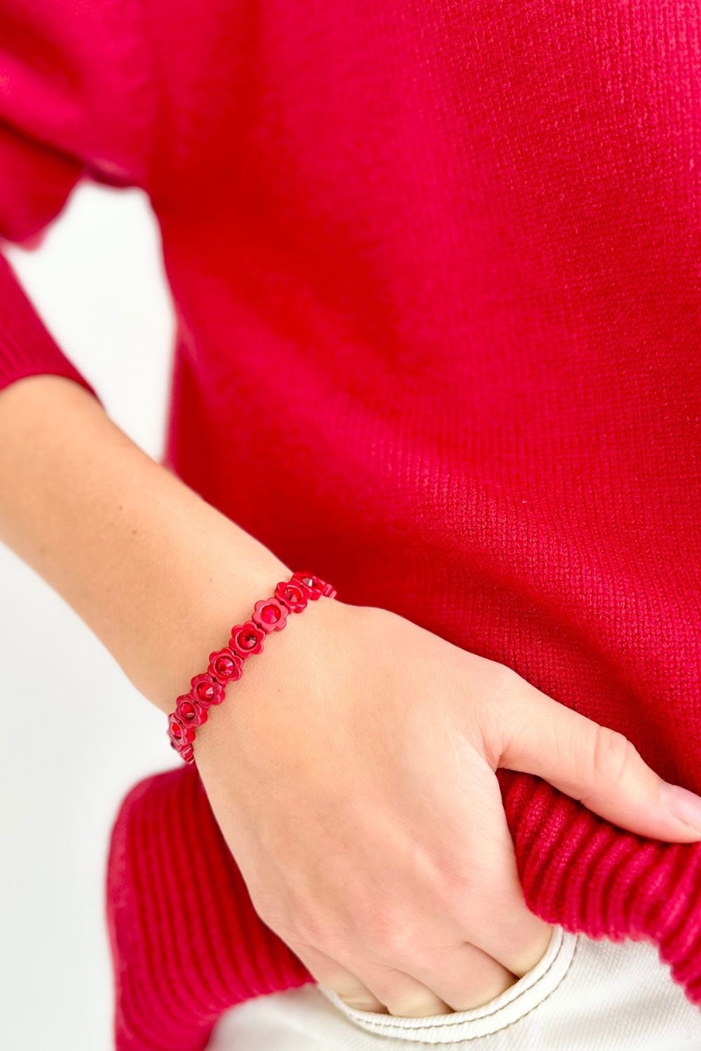 Burgundy Flower Power - Crystal Red