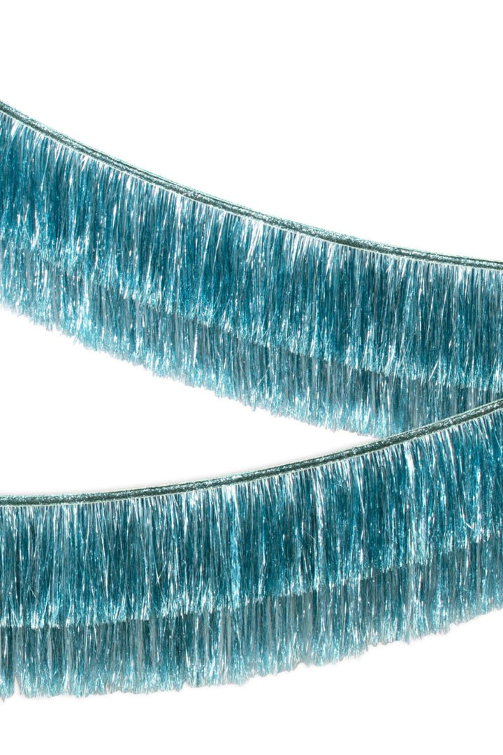 Blue Tinsel Fringe Garland