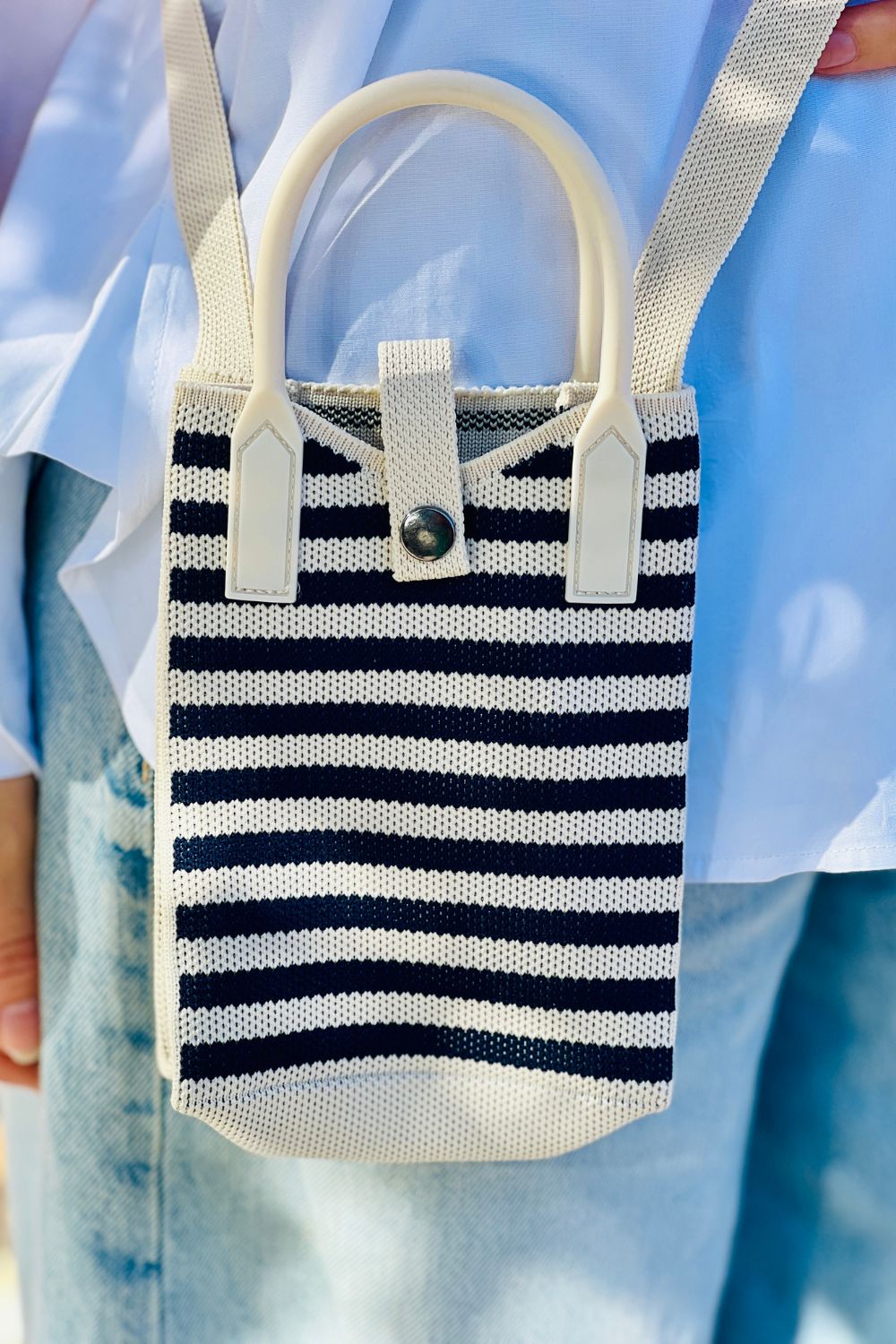 Micro Walker- Cream and Navy Stripe