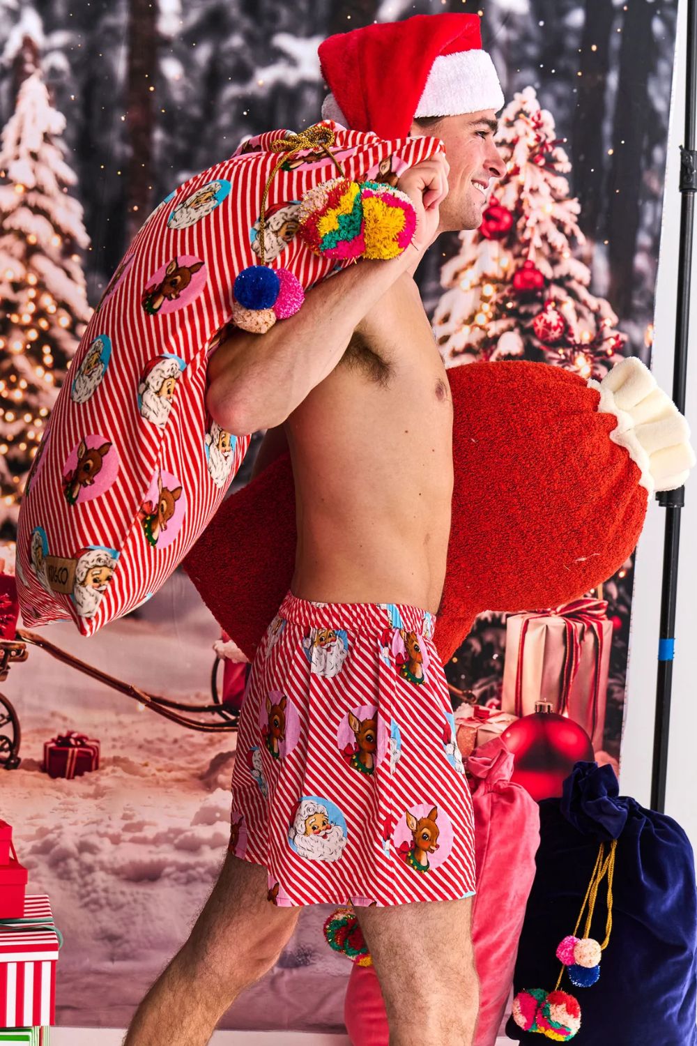 I LOVE CHRISTMAS SPOT VELVET SANTA SACK