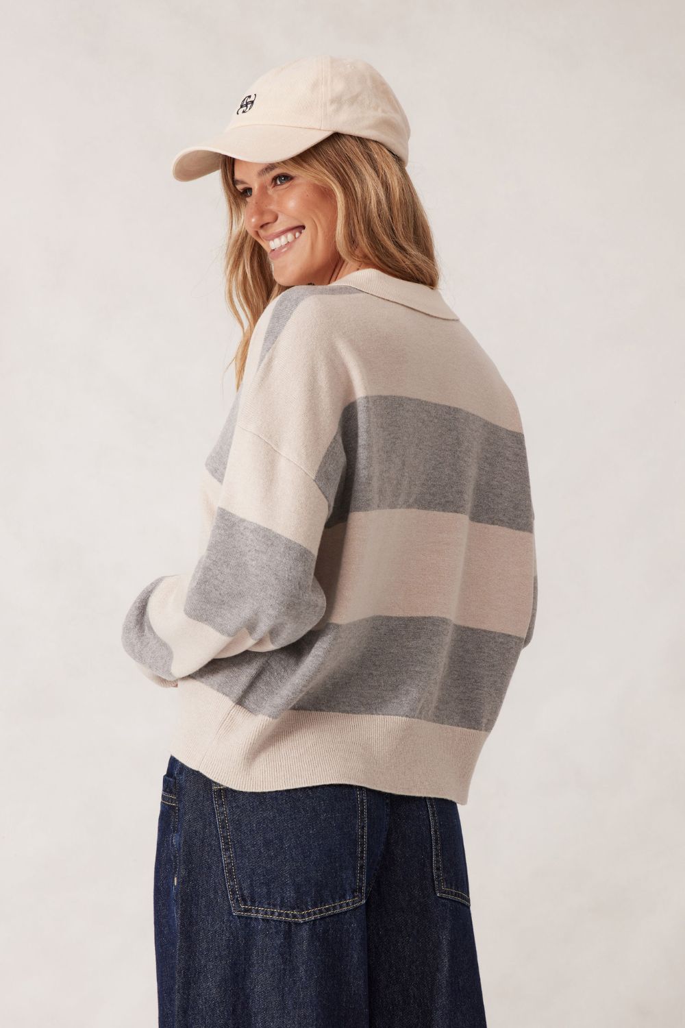Soft Knit Rugby knit Grey Marle/Oatmeal