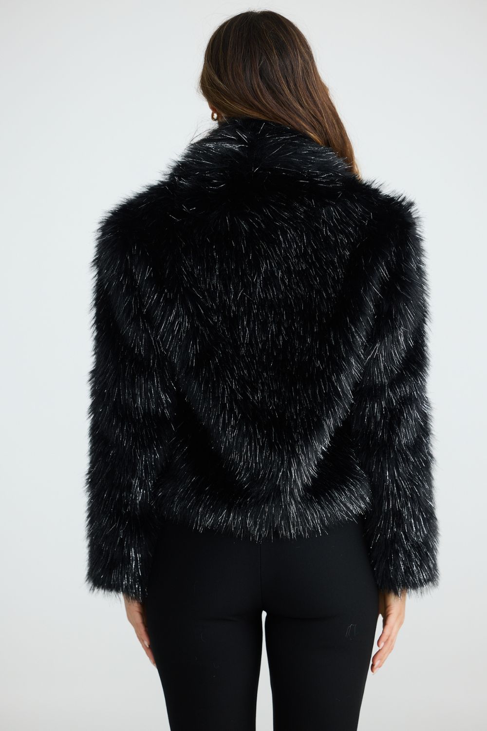 Glamour Fur Jacket - Black Sparkle