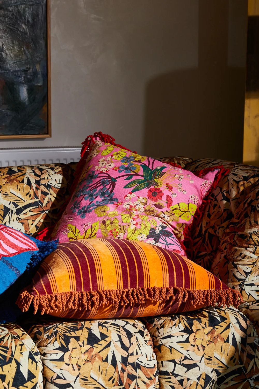 Genevieve Square Fringe Cushion