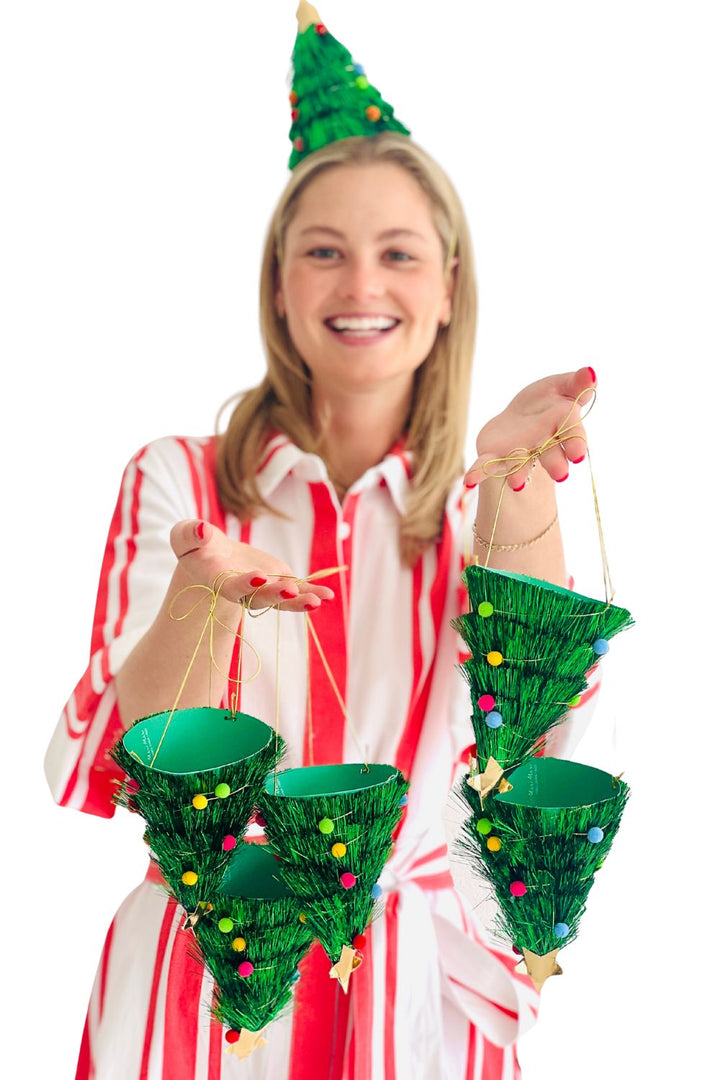 Tinsel Tree Party Hats (Pack of 6)