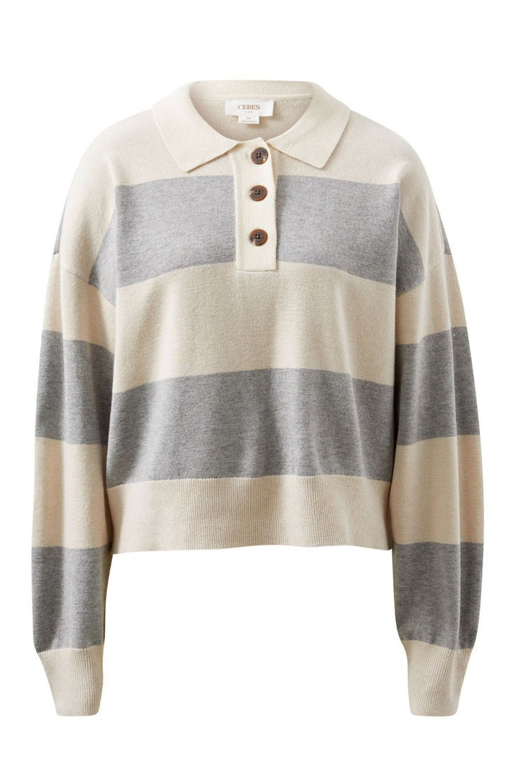 Soft Knit Rugby knit Grey Marle/Oatmeal