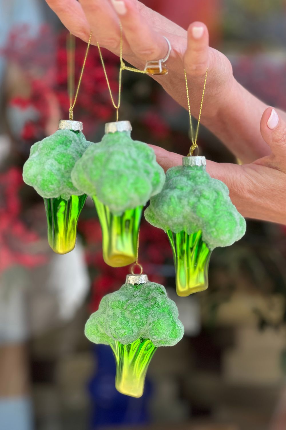 Sugared Brocolli Decorations - Set of 4