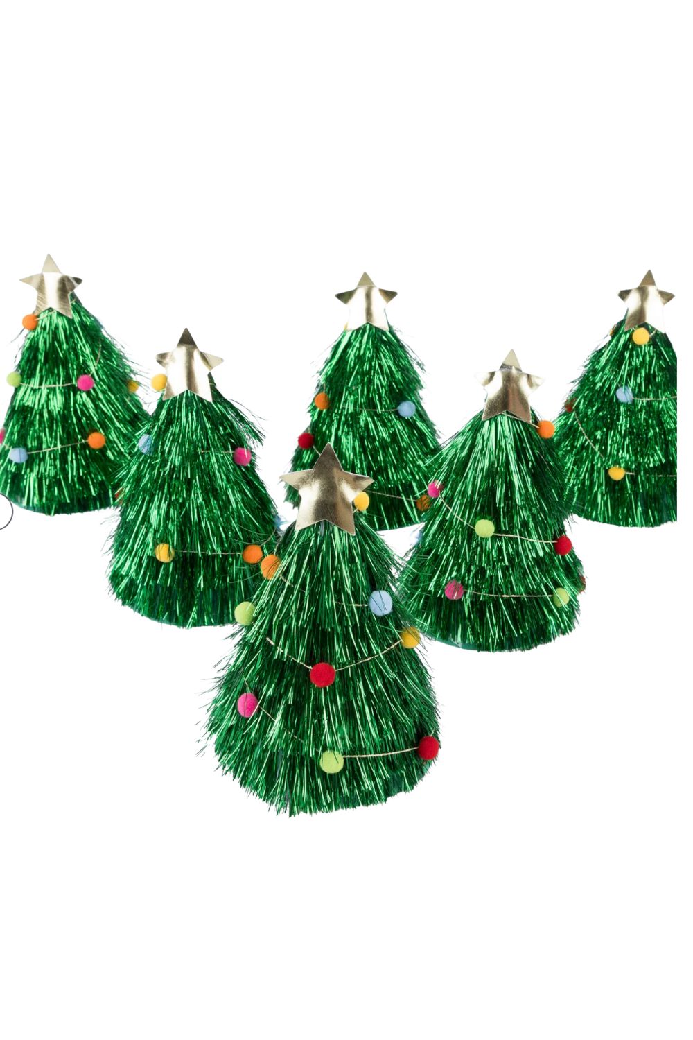 Tinsel Tree Party Hats (Pack of 6)