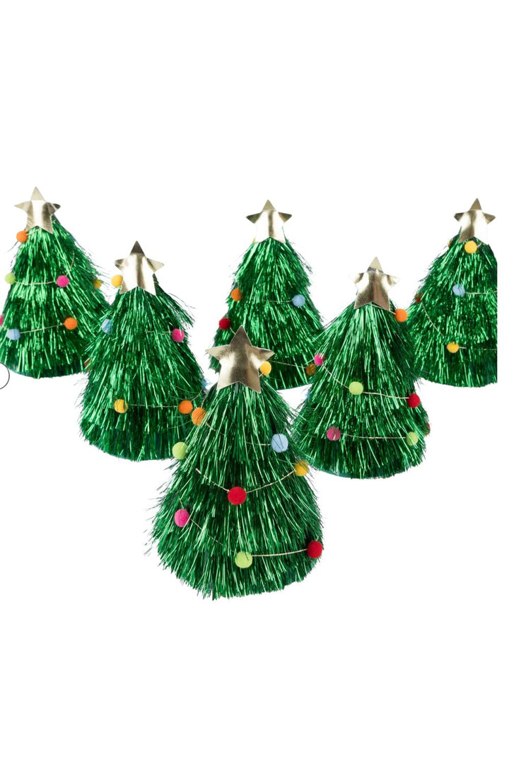 Tinsel Tree Party Hats (Pack of 6)