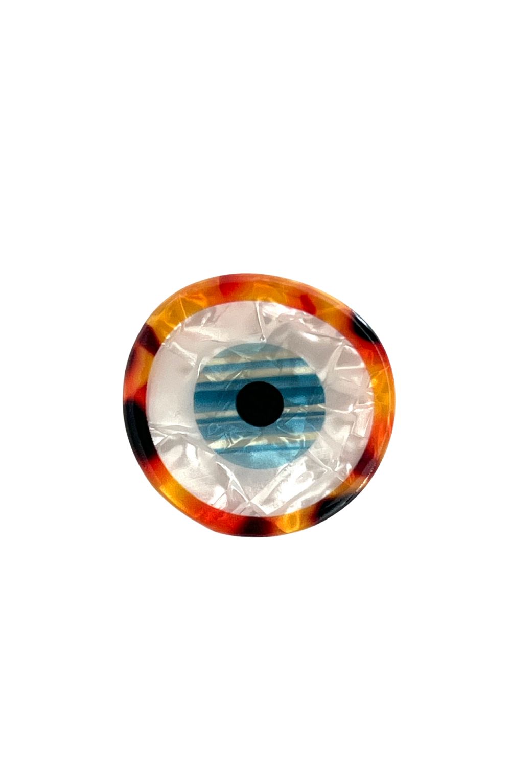 MINI ROUND  EVIL EYE TORTOISE SHELL HAIRCLAW