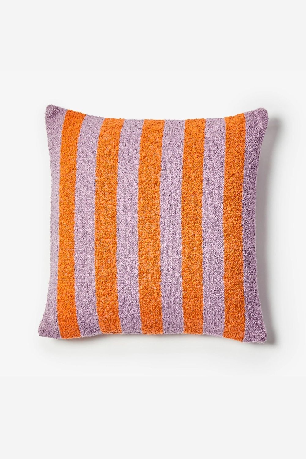 Boucle Stripe Orange Lilac Cushion