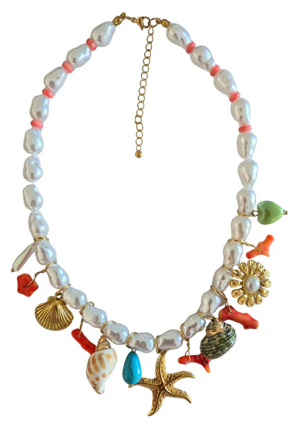 Pearl Charm Seaside Necklace