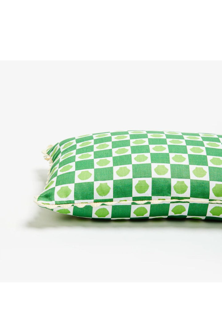 Bonnie & Neil Shell Check Green Cushion