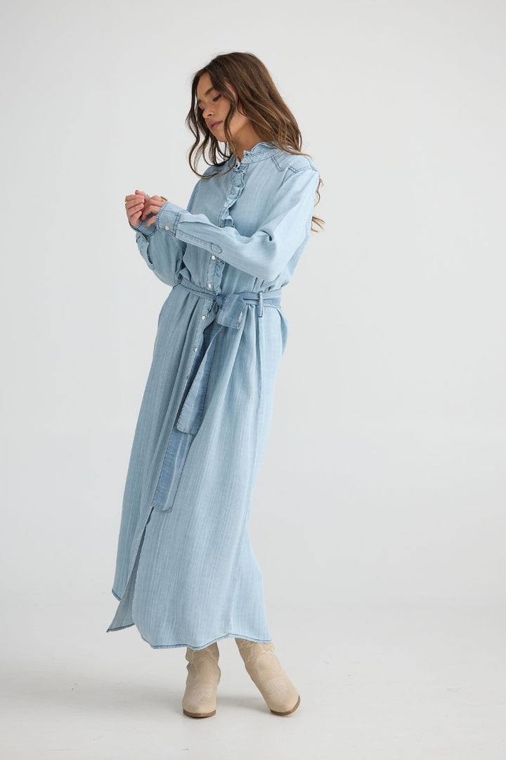 Pedro Maxi Dress - Light Wash Denim