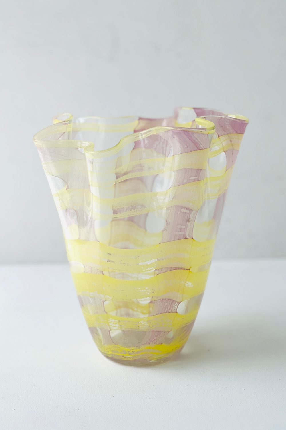 Vivid Check Vase - medium - Lilac citrus