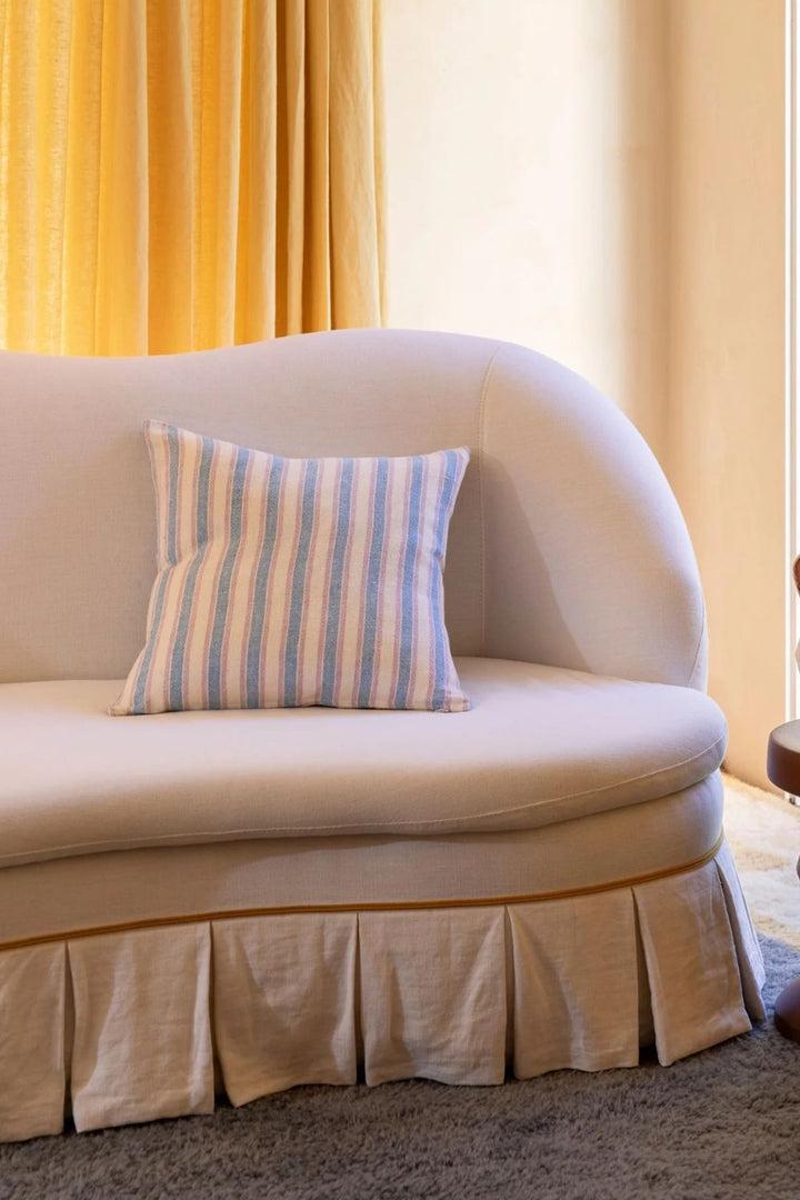 Linear Blue 50cm Linen Cushion