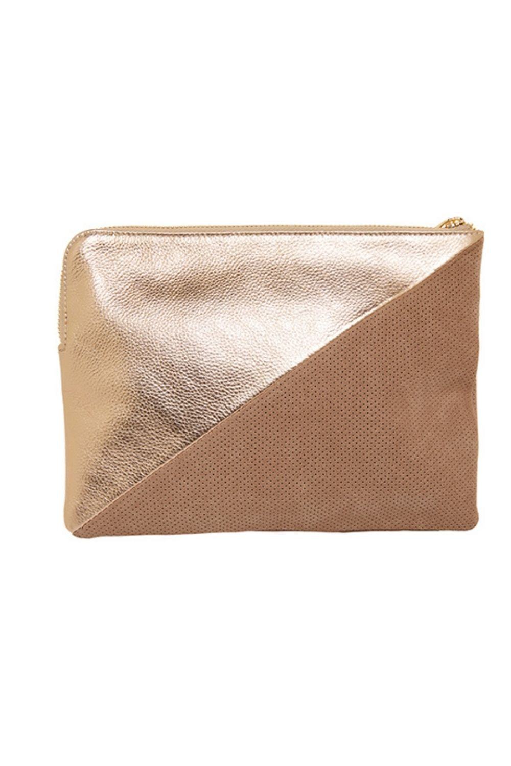 PAIGE CLUTCH SPLICE - FAWN AND ROSE GOLD