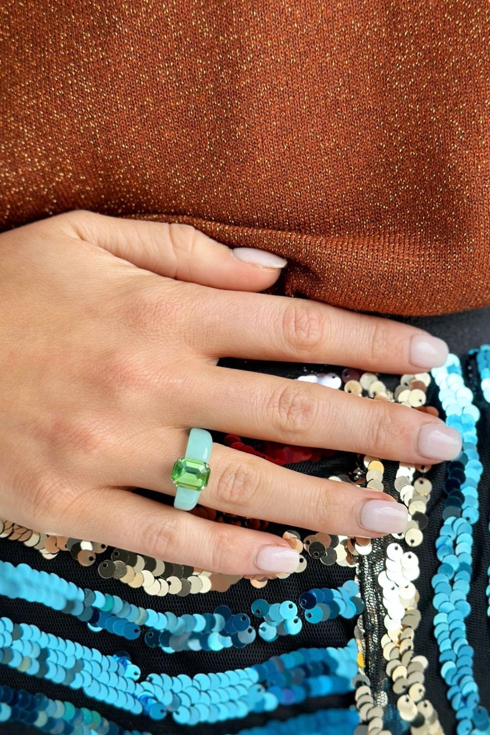 Glam Rock - I do ring -  Turquoise