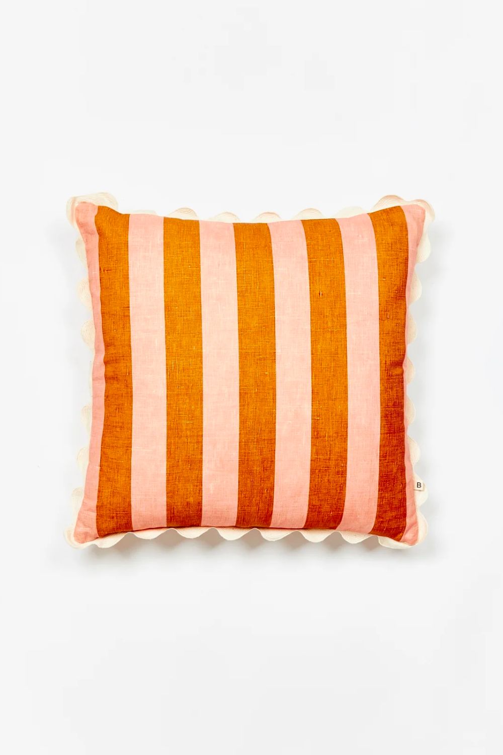Bold Stripe tan peach 50cm cushion