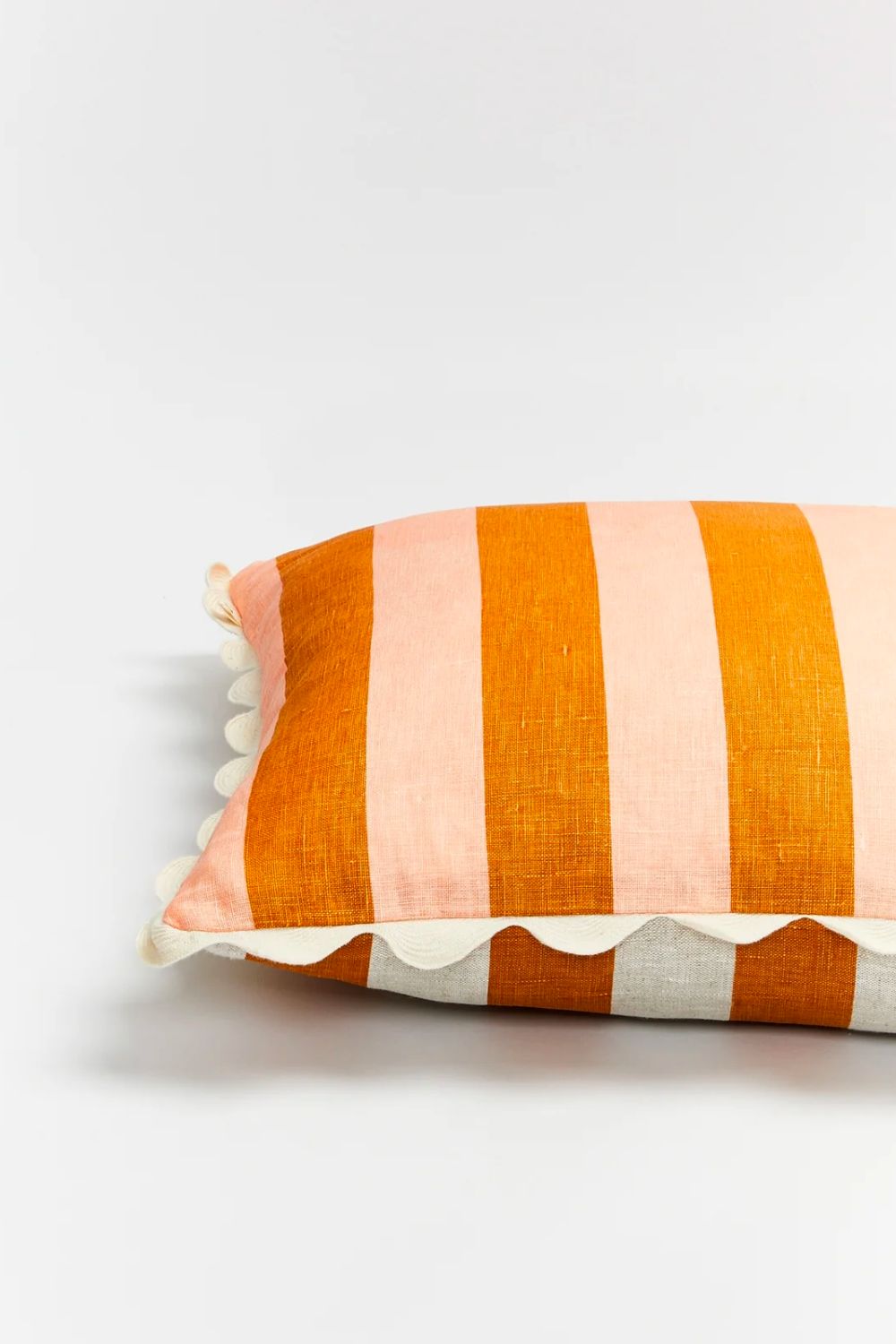 Bold Stripe tan peach 50cm cushion
