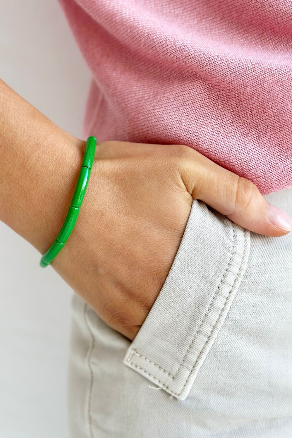 Tube Bracelet Solid - Green