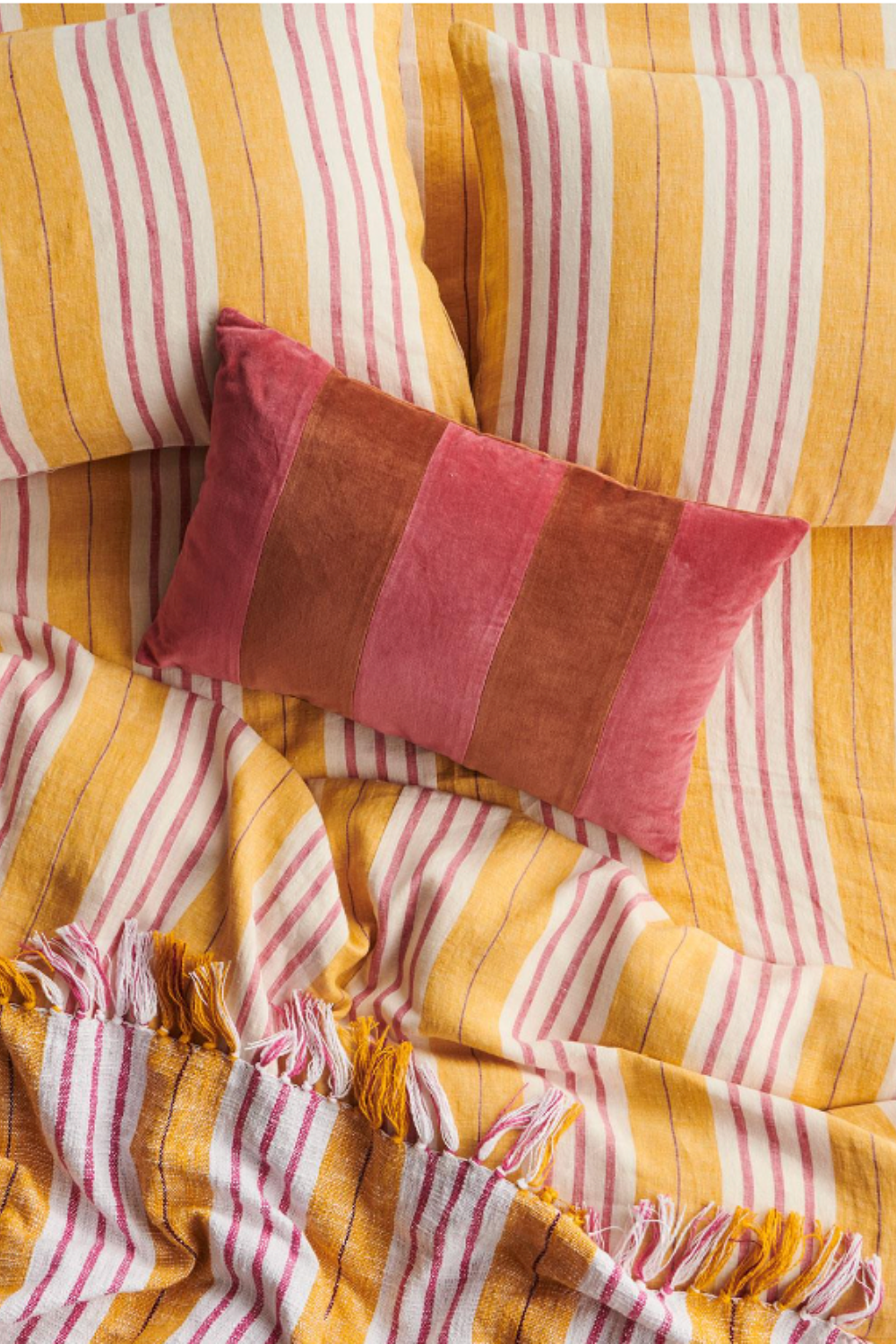Sweet Stripe Woven Linen flat Sheet
