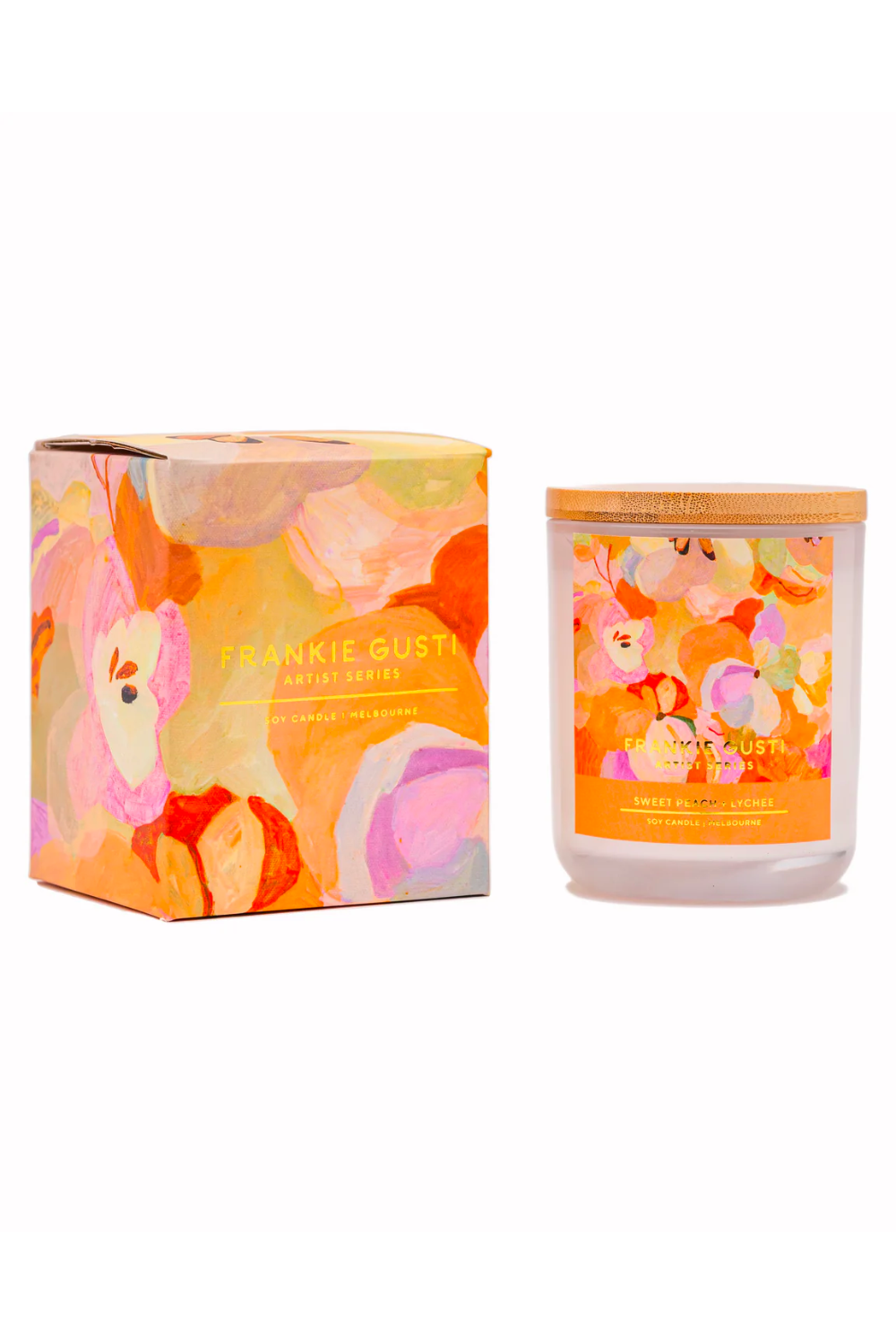 Frankie Gusti - Sweet Peach and Lychee Candle - Jade Fisher