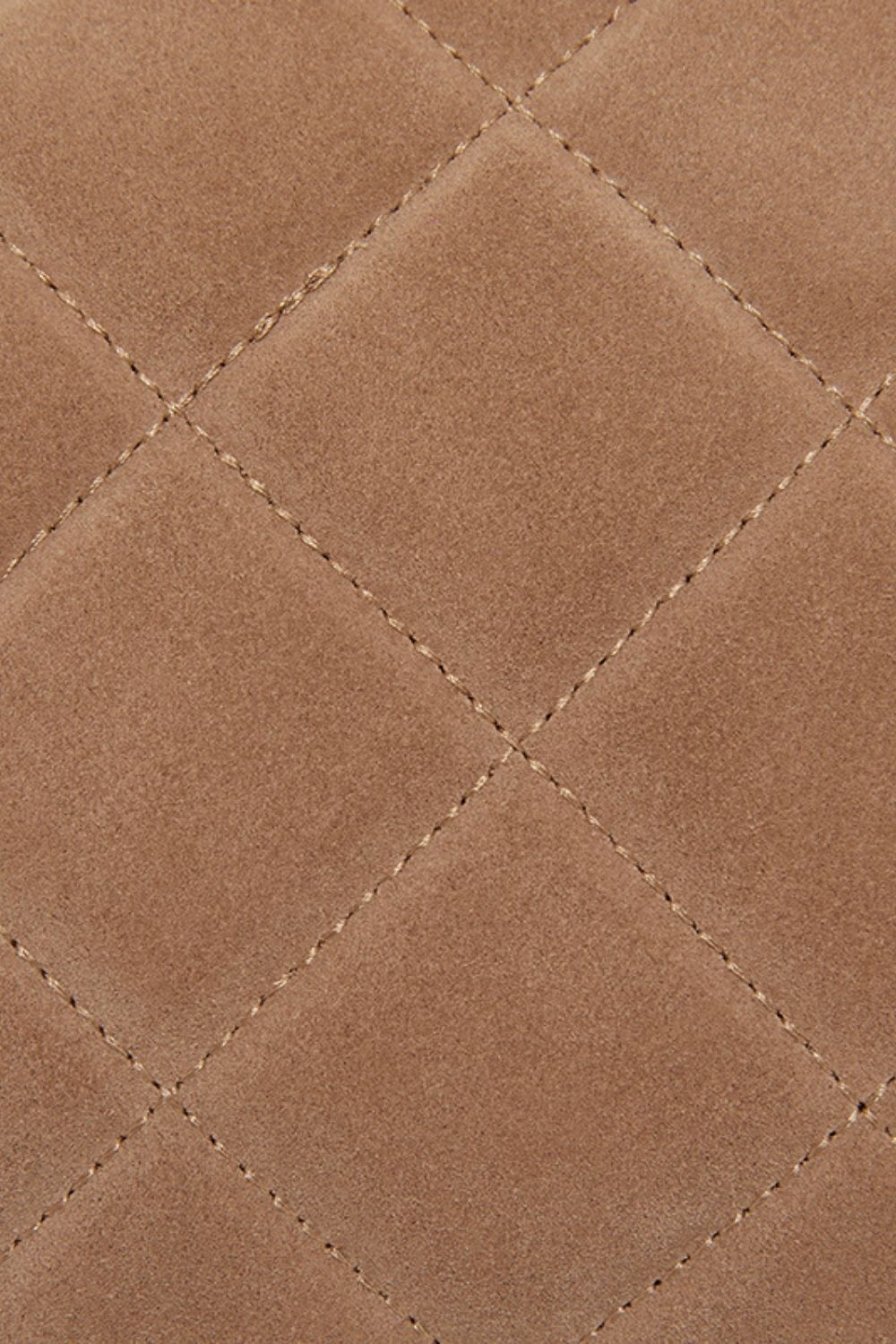 PAIGE CLUTCH - SUEDE QUILTED FAWN