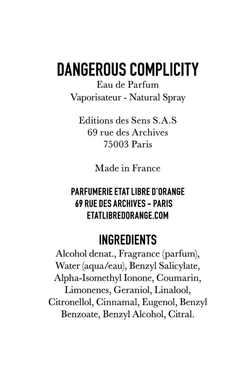 DANGEROUS COMPLICITY- PERFUME