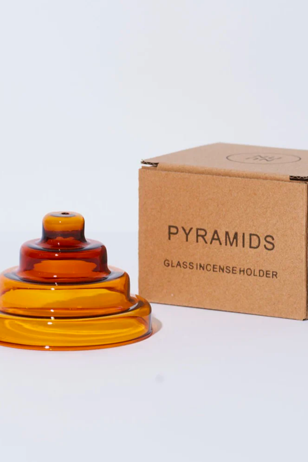 PYRAMIDS INCENSE HOLDER IN AMBER