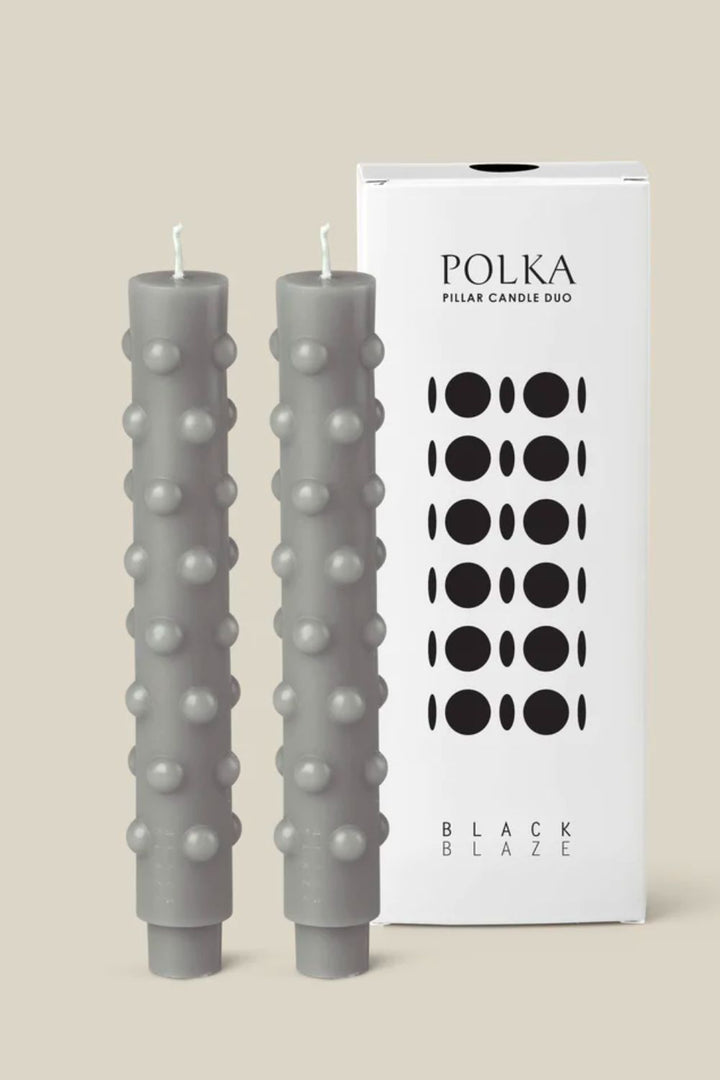 Polka Candle Duo- Grey