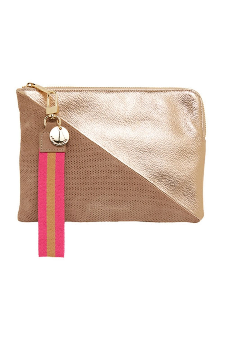 PAIGE CLUTCH SPLICE - FAWN AND ROSE GOLD