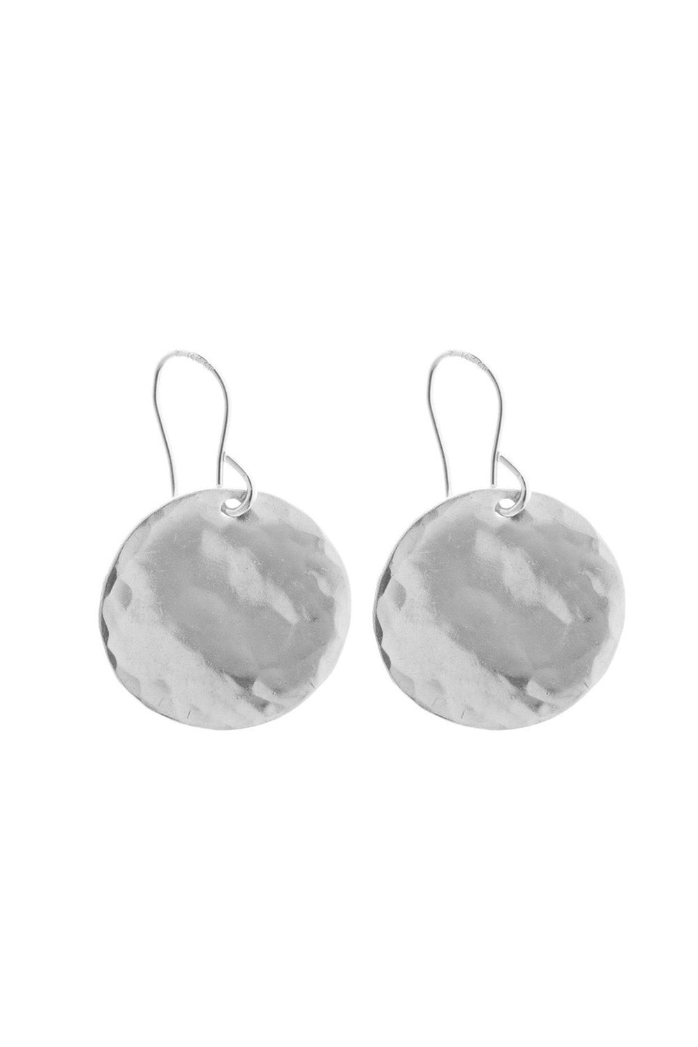 CLASSIC MEDIUM HAMMERED DISC EARRING SILVER Crate Expectations