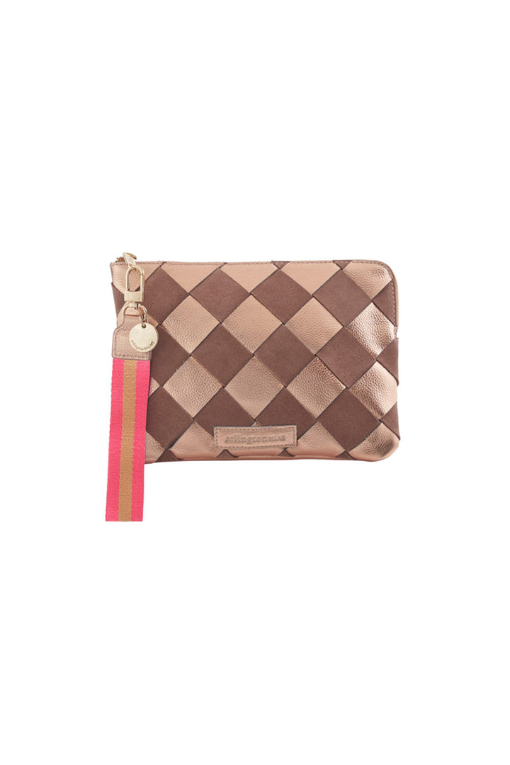 PAIGE CLUTCH - ROSE GOLD + FAWN WEAVE