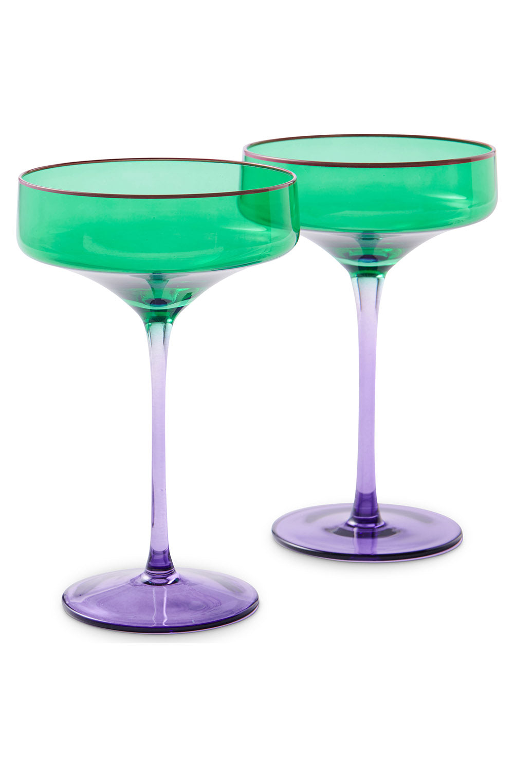 JADED COUPE GLASS x 2