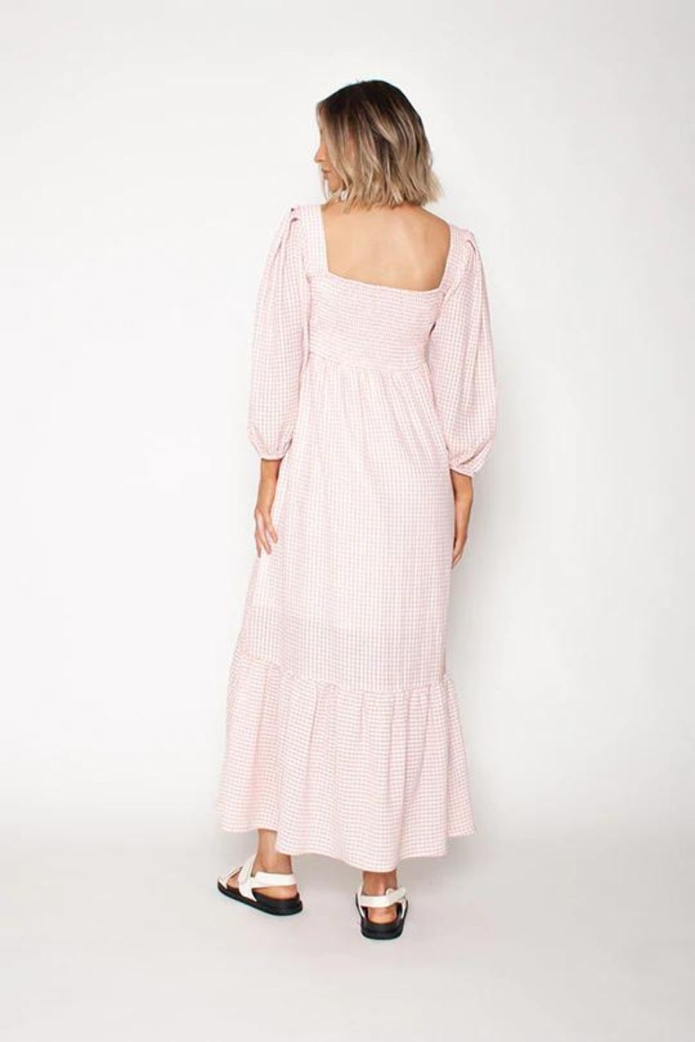 the sweetheart midi dress - rose gingham