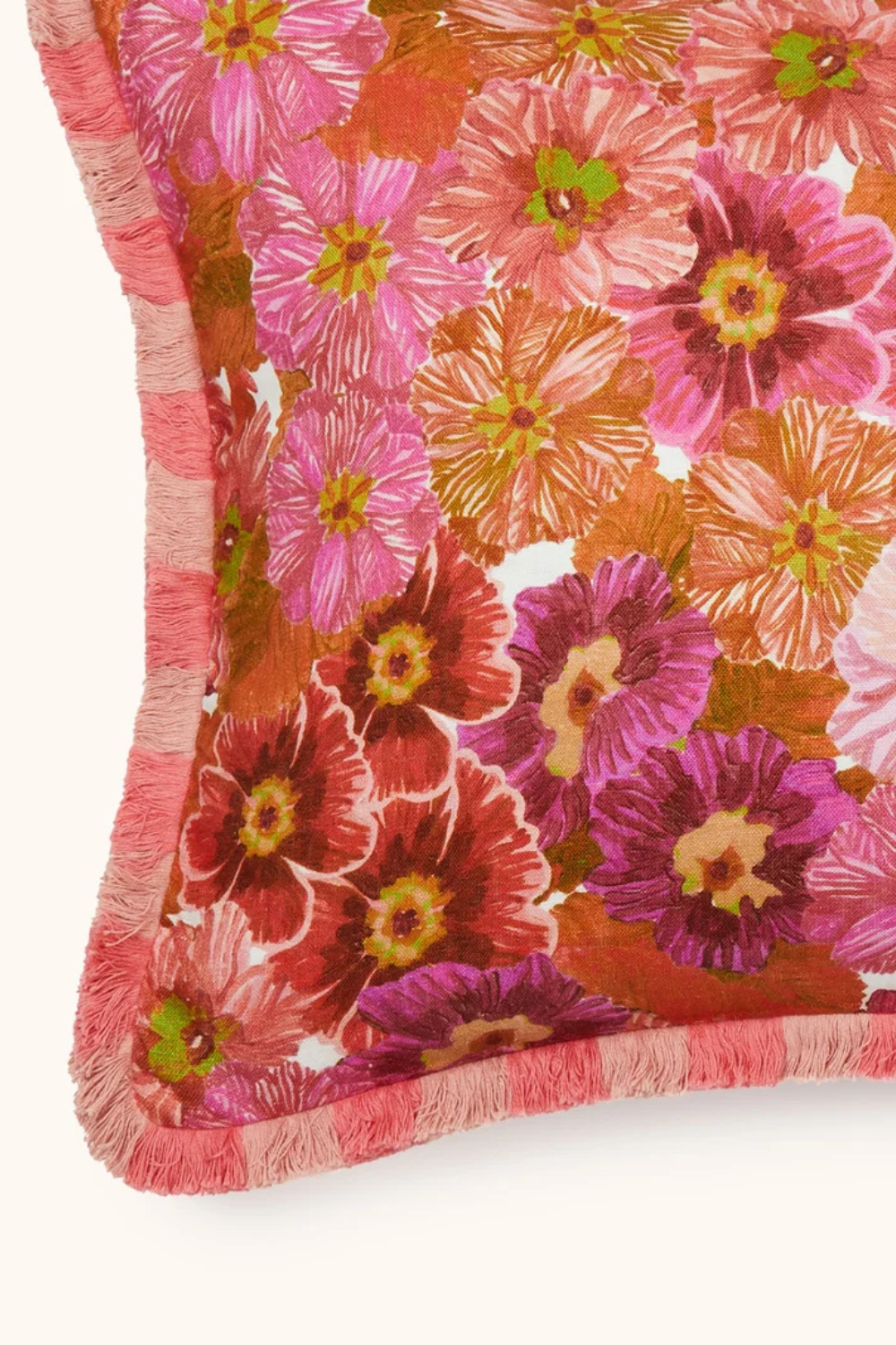 Primrose Pink Linen Cushion