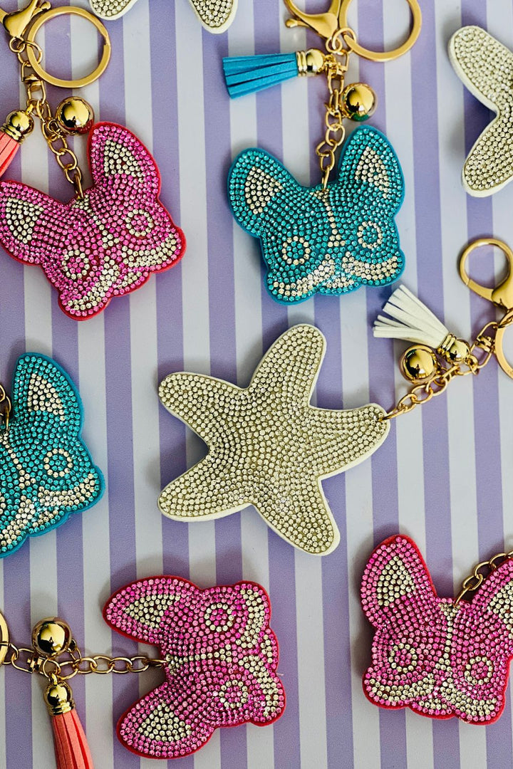 Bedazzled Sparkle Star Fish Keyring