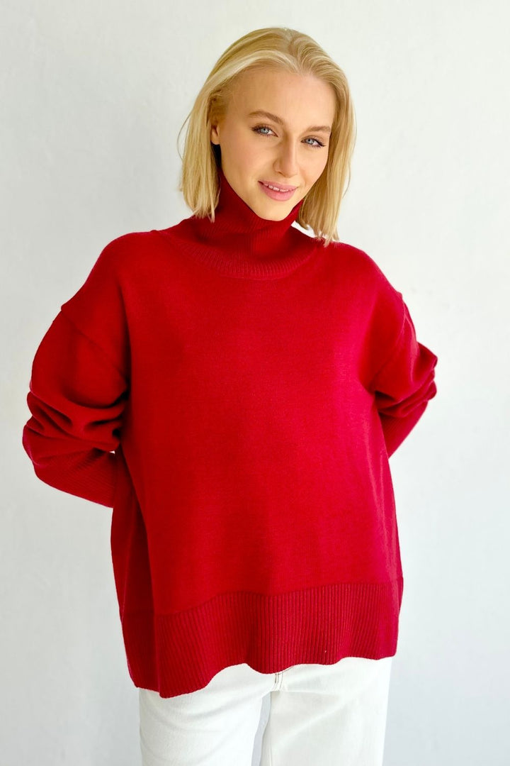 Coco Roll Neck - Burgundy