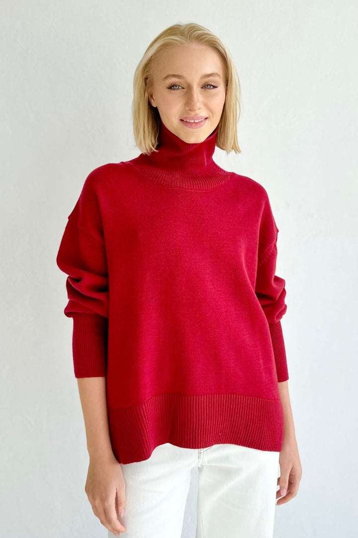 Coco Roll Neck - Burgundy