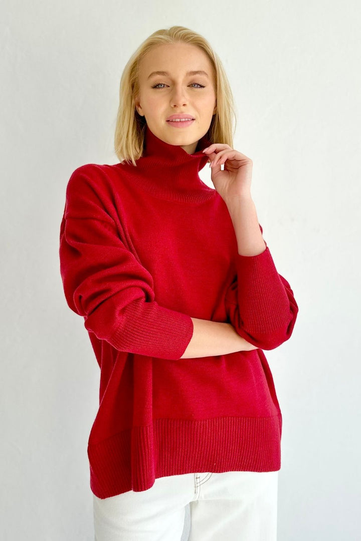Coco Roll Neck - Burgundy
