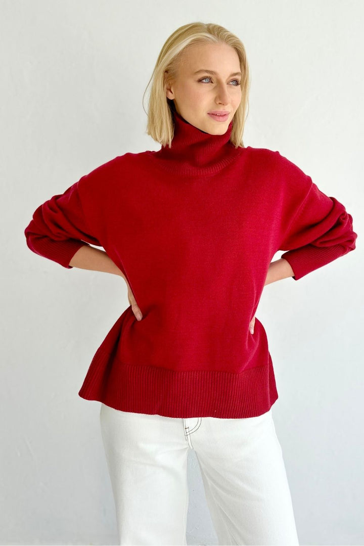 Coco Roll Neck - Burgundy