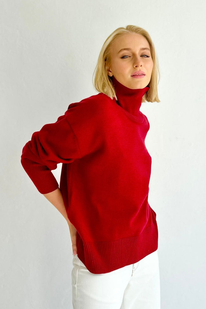 Coco Roll Neck - Burgundy