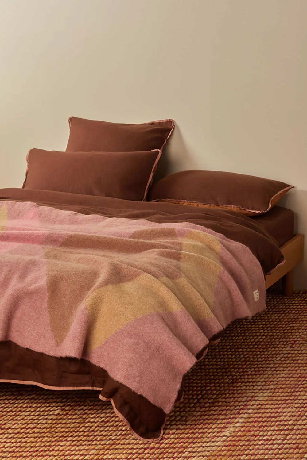 Geometric Pink Mohair Throw