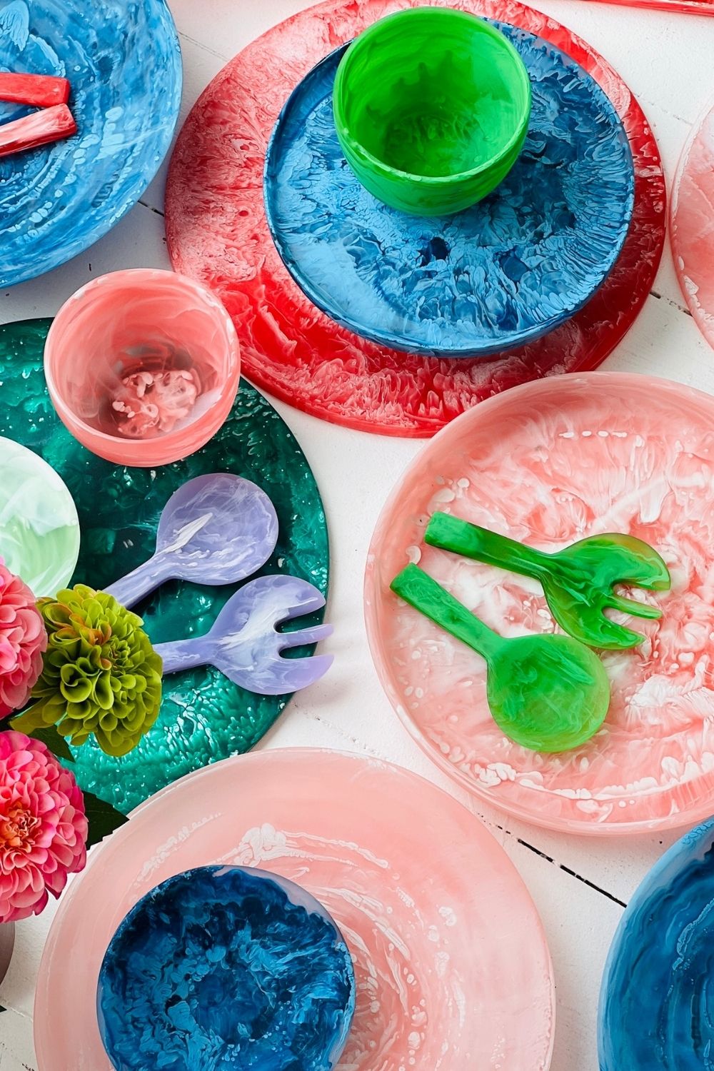 Classical Footed Cake Stand- Denim Swirl