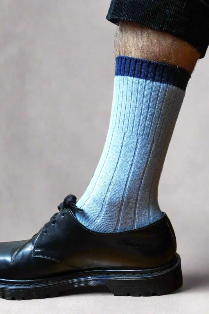 KLUE Merino Wool socks with Bands -  Grey & Blue